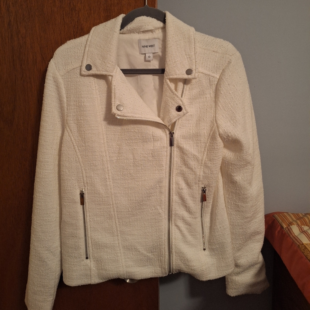 Nine West Women's Lined Off-White Jacket Size L